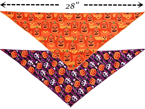 2 Pack Dog Bandana Halloween, Triangle Bibs Scarf for Halloween, Holiday Pet Neckerchief for Dogs Pets