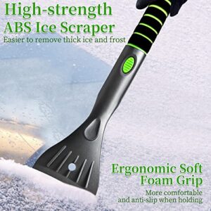 SEAAES 51 Inch Ice Scraper and Snow Brush with Squeegee, Extendable Snow Ice Removal with Foam Grip for Windshield SUV Truck Vehicle Window