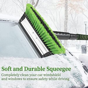 SEAAES 51 Inch Ice Scraper and Snow Brush with Squeegee, Extendable Snow Ice Removal with Foam Grip for Windshield SUV Truck Vehicle Window