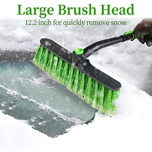 SEAAES 44 Inch Ice Scraper and Snow Brush for Car Windshield, Extendable Snow Removal Brush with Foam Grip for Truck SUV Vehicle Window