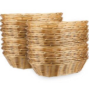 60 pack plastic oval basket products gift basket food storage basket fruit basket hand woven baskets for fruit, arts, crafts, decor, kitchen, restaurant and centerpiece display, 9.1 x 6.3 x 2.4 inch