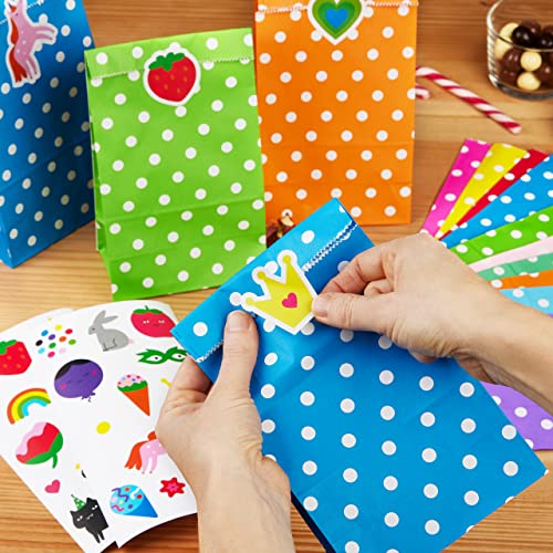 LIVAIA Party Favor Bags: 20 Candy Bags for Birthday Party with Stickers – Small Gift Bags – Goodie Bags for Kids Birthday Party – Gift Bags Small Size