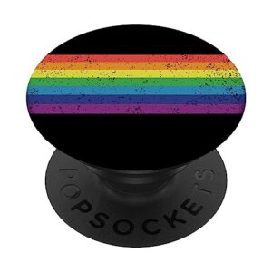 rainbow flag retro style lgbt gay pride popsockets swappable popgrip