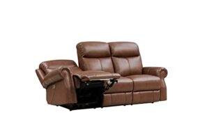 hydeline royce zero gravity power recline and headrest top grain leather sofa couch, 87", brown