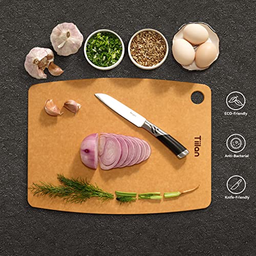 Tiilan Wood Fiber Cutting Board - Dishwasher Safe, Natural Color, 11.7 x 8.4 Inch