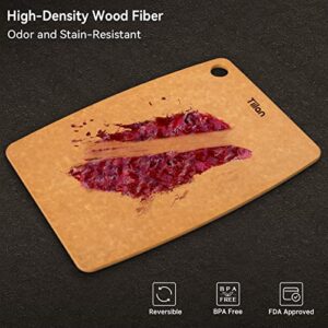 Tiilan Wood Fiber Cutting Board - Dishwasher Safe, Natural Color, 11.7 x 8.4 Inch