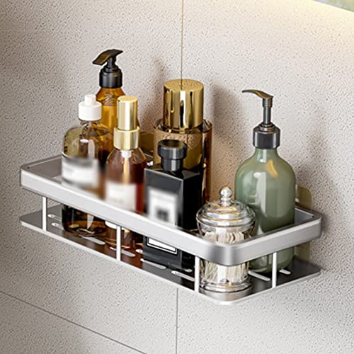 XUnion Shower Caddy Shelf Organizer Rack, Bathroom Shelf Organizer Shower Caddy Kitchen Spice Rack Wall Mounted No Drilling,Rustproo, Slilver Tw5 (llh2b220624LXN220610082A)