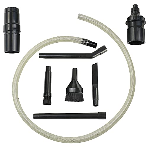 ALL PARTS ETC. Car Vacuum Attachments for Car Detailing, Universal Micro Vacuum Attachment Kit for Shop Vac - Mini Vacuum Cleaning Kit for Small Spaces, Tiny Tube Auto Detail with Fitting Adapters