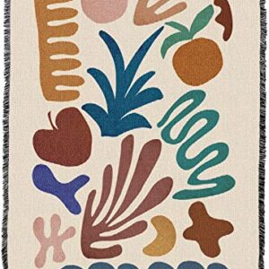 Pure Country Weavers Cutout Shapes 1 Blanket by JJ Design House - Abstact Art - Gift Tapestry Throw Woven from Cotton - Made in The USA (72x54)