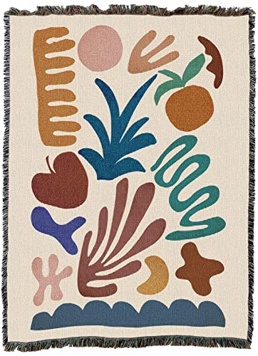 Pure Country Weavers Cutout Shapes 1 Blanket by JJ Design House - Abstact Art - Gift Tapestry Throw Woven from Cotton - Made in The USA (72x54)