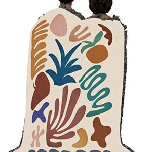 Pure Country Weavers Cutout Shapes 1 Blanket by JJ Design House - Abstact Art - Gift Tapestry Throw Woven from Cotton - Made in The USA (72x54)