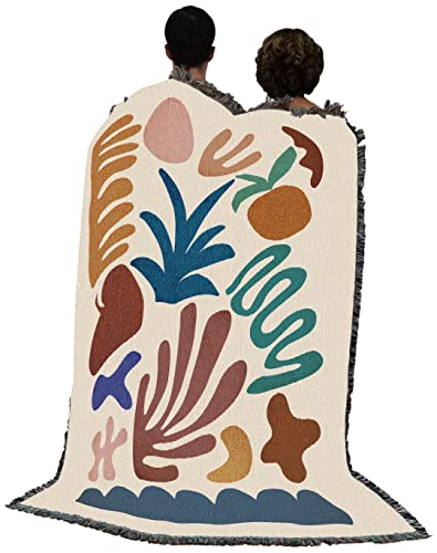 Pure Country Weavers Cutout Shapes 1 Blanket by JJ Design House - Abstact Art - Gift Tapestry Throw Woven from Cotton - Made in The USA (72x54)