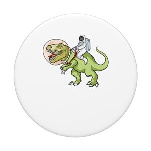 Astronaut On A T-Rex Dinosaur PopSockets Swappable PopGrip