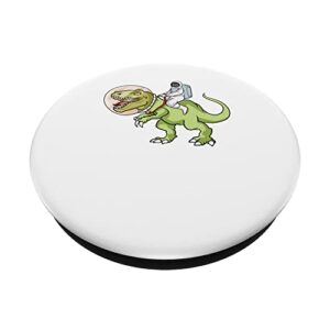 Astronaut On A T-Rex Dinosaur PopSockets Swappable PopGrip