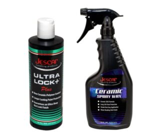jescar finishing products protection bundle: ultra lock +. 16oz and ceramic spray wax, 22oz