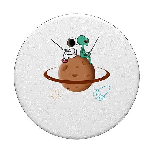 Astronaut Fishing With Alien PopSockets Standard PopGrip