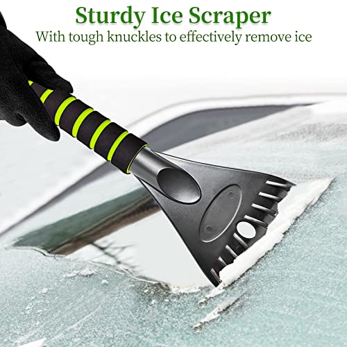 SEAAES 35 Inch Ice Scraper and Snow Brush for Car, Extendable Snow Scraper and Brush with Foam Grip for Windshield Window SUV Truck Vehicle