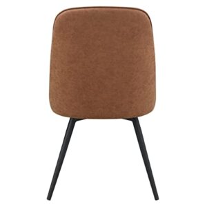 OSP Home Furnishings Penton Swivel Chair with Padded Seat and Black Legs 2-Pack for Dining or Home Office Use, Sand Brown Faux Leather