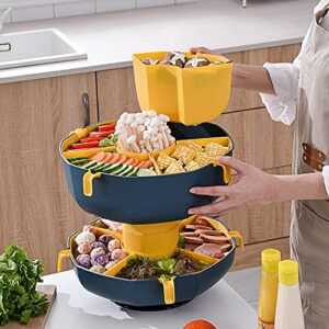vegetable tray, hot pot storage tray, 360° rotating party tray, fruit drain basket, fruit trays for serving for party, for storing fruits and vegetables