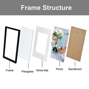 MecTo 11x14 Picture Frame without Mat Hanging Picture Frames to Display Pictures 8x10 with Mat Family Picture Frames Collage Wall Decor Document Certificate Frame (Black, 6 Pack)