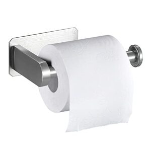 toilet paper holder stand wall mounted - mdhand self adhesive toilet paper holder, 304 stainless steel toilet paper roll holder for bathroom kitchen washroom