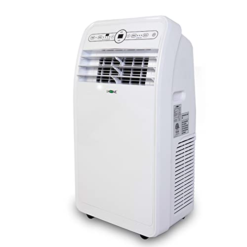 Uhome Portable Air Conditioner with Heat 12,000 BTU, Compact Portable AC Unit with Dehumidifier & Fan, Cools & Heats up to 400 Sq.ft, Remote Control and Window Kit Included, White