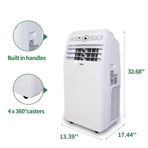 Uhome Portable Air Conditioner with Heat 12,000 BTU, Compact Portable AC Unit with Dehumidifier & Fan, Cools & Heats up to 400 Sq.ft, Remote Control and Window Kit Included, White