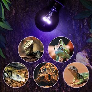 REPTI ZOO 2 Pack Reptile Heat Lamp, 75W Infrared Heat Lamp Simulate Natural Moonlight, Purple Reptile Night Heat Bulb Heat Emitter for Reptile Pets Heating Night Use