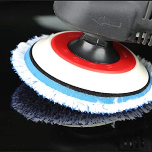 Polishing Pad 6Inch 5 pcs150mm Orbital Buffer Polisher Pad Wool Microfiber Buffing Pads car Detailing kit, Foam applicator Pad for Compounding, Polishing and Waxing, for 6''Backing Plate Car Polisher