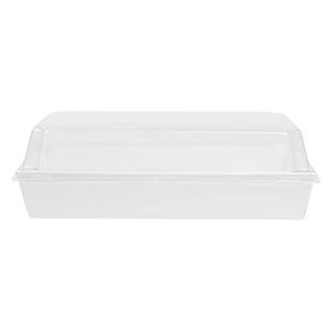 Restaurantware Matsuri Vision Rectangle White Paper Medium Sushi Tray - 8" x 5" x 1 1/2" - 100 count box