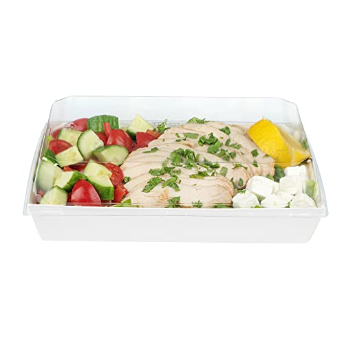 Restaurantware Matsuri Vision Rectangle White Paper Medium Sushi Tray - 8" x 5" x 1 1/2" - 100 count box