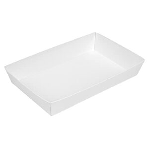 Restaurantware Matsuri Vision Rectangle White Paper Medium Sushi Tray - 8" x 5" x 1 1/2" - 100 count box