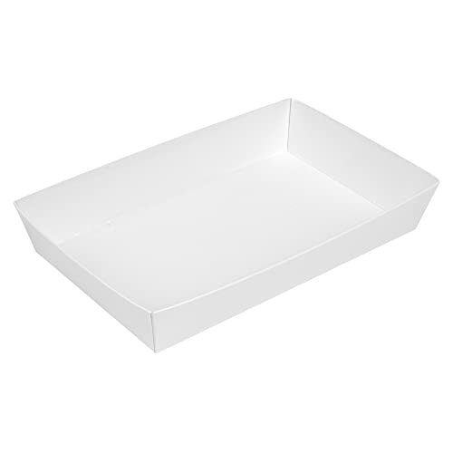 Restaurantware Matsuri Vision Rectangle White Paper Medium Sushi Tray - 8" x 5" x 1 1/2" - 100 count box