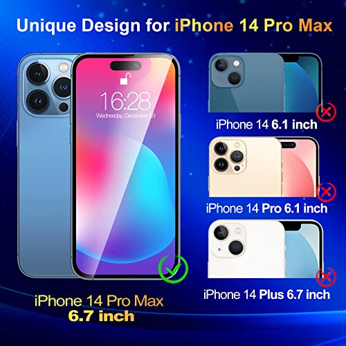 NatuBeau 3 Pack Screen Protector for iPhone 14 Pro Max 6.7" with 3 Pack Camera Lens Protector, HD Clear Tempered Glass iPhone 14 Pro Max Screen Protector, 9H Hardness, Scratch Resistant, Easy Install, Bubble Free, Case Friendly