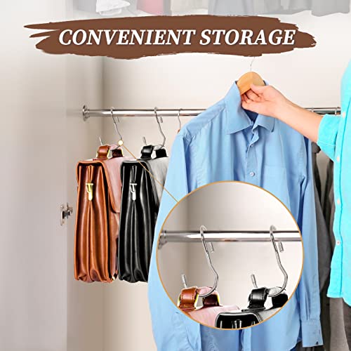 12 Pack Purse Hanger for Closet, DSVENROLY Unique Twist Design Closet Organizer Hanger Hooks, Closet Hooks for Hanging Purses Handbags Clothes Pans and Pots (Silver)