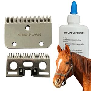 my animal command replacement beiyuan blades for mac400 horse clipper (34/24 tooth) 2mm cutting length for horses cattle & livestock. compatible with some lister machines