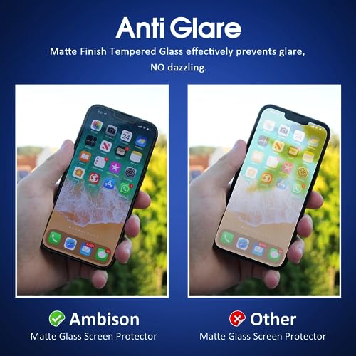 Ambison 2 Pack Matte Glass Screen Protector Compatible for iPhone 13 Pro Max 6.7inch No Bubbles High Definition Anti-Glare & Fingerprint/Install Frame/iPhone 2021