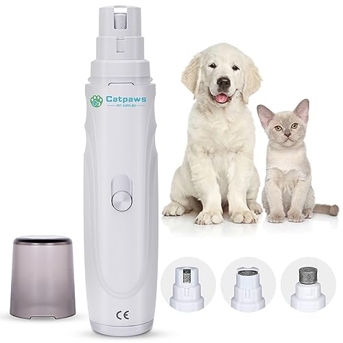 cycleacc Pet Nail Grinder for Dogs,Electric USB Rechargeable Pet Nail Trimmer Clipper Painless Soft Paws Grooming & Smoothing for Small Medium Dogs & Cats Puppy