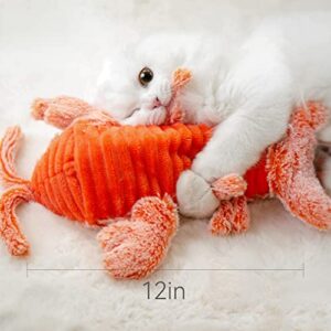 HIPIPET 2022 Ocean Series Cat Toys,Plush Flopping Lobster Cat Toy for Indoor Cats with Catnip Kitten Toys. (Lobster)