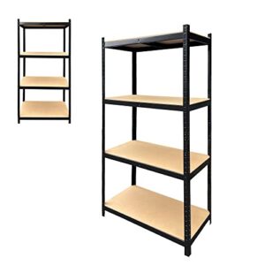 qimu 4-tier storage shelf heavy duty storage shelving unit garage organization storage rack,boltless shelving unit for free combination, 162(h) x 80(w) x 40(d) cm