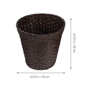 Healeved Waste Basket Garbage Can for Bedroom Bathroom Laundry Basket Household Waste Paper Basket Woven Storage Basket Office Basket Wicker Hamper