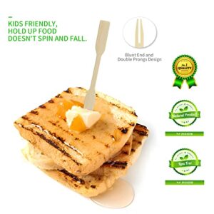 2 Packs Mini Bamboo Forks 3.5 inch, Small Forks for Appetizers, Cocktail Forks Fruit Forks, Toothpicks for Appetizer, Disposable Wooden/Wood Food Picks for Charcuterie Board Accessories. 220 PCS