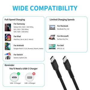 1ft USB C to C Cable Short, 3 Pack USB Type C to Type C Cable Fast Charging USBC Android Charger Cord 60W Compatible with Samsung Galaxy A13/S21/S22 Ultra Note 20/10 5G Google Pixel 6 Moto G Stylus