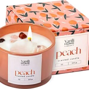 Peach Scented Candle | Aromatherapy Candle for Home | Natural Soy Candle | Best Smelling Candles for Home | Jar Candle with 100% Cotton Wick | 250 Grams Candle for Men & Women (Peach)