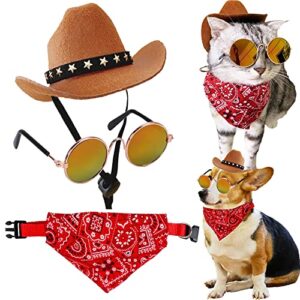 gallarato cowboy costume for pet cowboy bandanna cowboy hat for pet cowgirl bandanna sunglasses hiphop costume for pet hippie costume