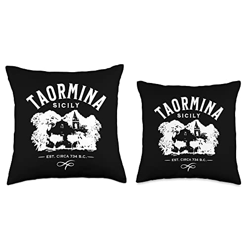 Taormina Sicily Italy Designs Taormina Sicily Italy Souvenir Design Throw Pillow, 16x16, Multicolor