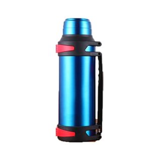 thermos cup 1200-4000ml large thermos bottle vacuum flasks stainless steel hydro insulated water thermal cup with strap 48 hours insalation thermos coffee cup (color : 4000ml, size : 1 pcs blue)