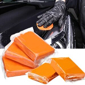 car clay bar 5 pack 500g, premium grade clay bars auto detailing magic clay bar kit with towel clay bar cleaner with washing and adsorption capacity for car wash car detailing clean,glass (orange)