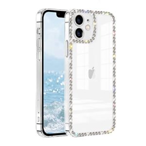vaoxty compatible with iphone 11 clear case bling diamond rhinestone cute for girls women girly case glitter shiny sparkle bumper design soft silicone luxury fashion protective 3d phone case