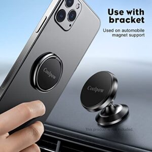 【2-Pack】 Coolpow Cell Phone Ring Holder, Finger Stand 360 Degree Rotation Finger Ring Phone Kickstand for Magnetic Car Mount Compatible with iPhone, Samsung, Smartphone Accessories